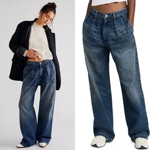 Women's Blue Wide-Leg Jeans